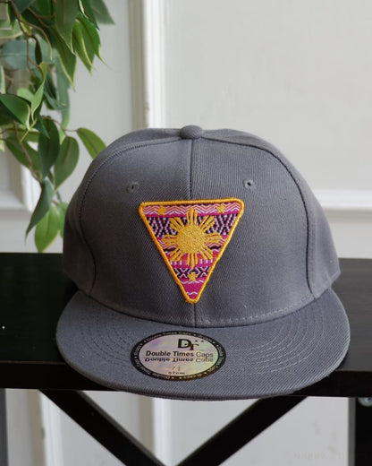 Ash Gray Philippine Sun Snapback With Handwoven Patch Hats