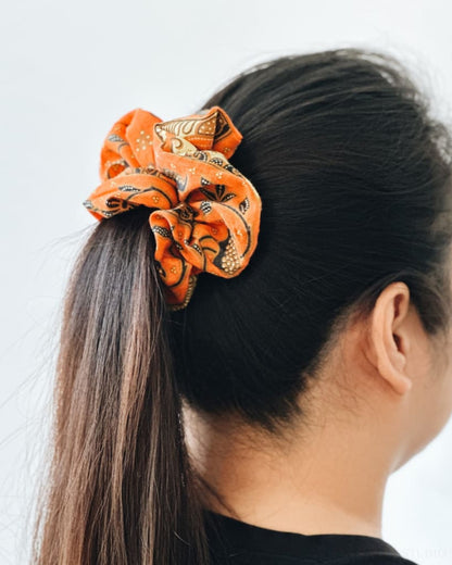 Batik Apricot &amp; Amber Scrunchie