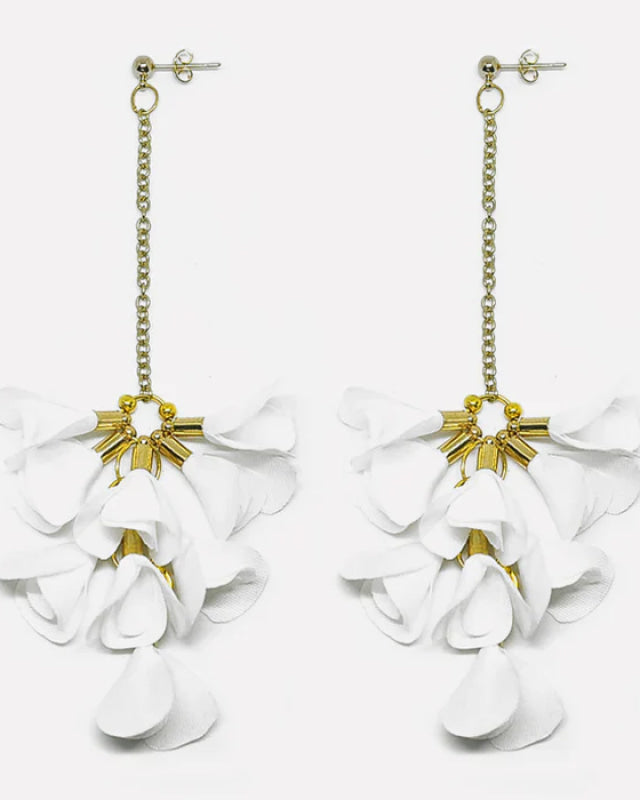 Bloom Drop in White Earrings women’s earrings