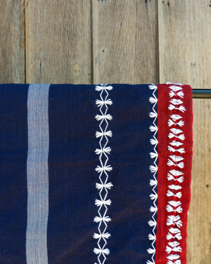 Embroidered Navy Tapis Wrap/Blanket tapis