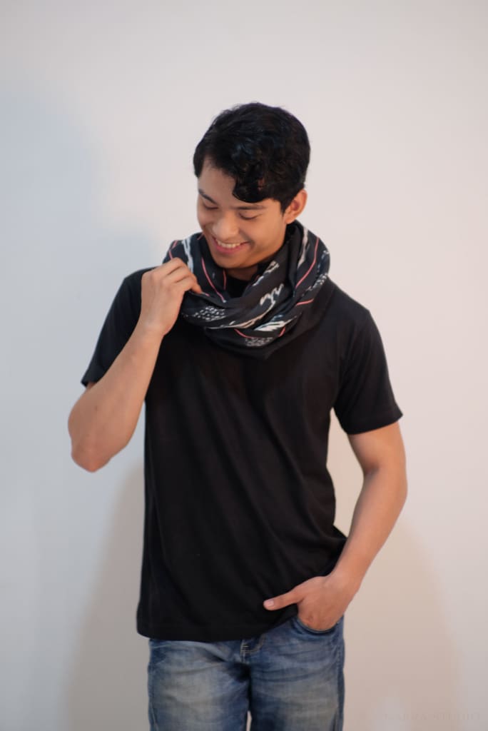 Handloomed Ifugao Binodbodan Scarf - Black Striped Unisex Scarf
