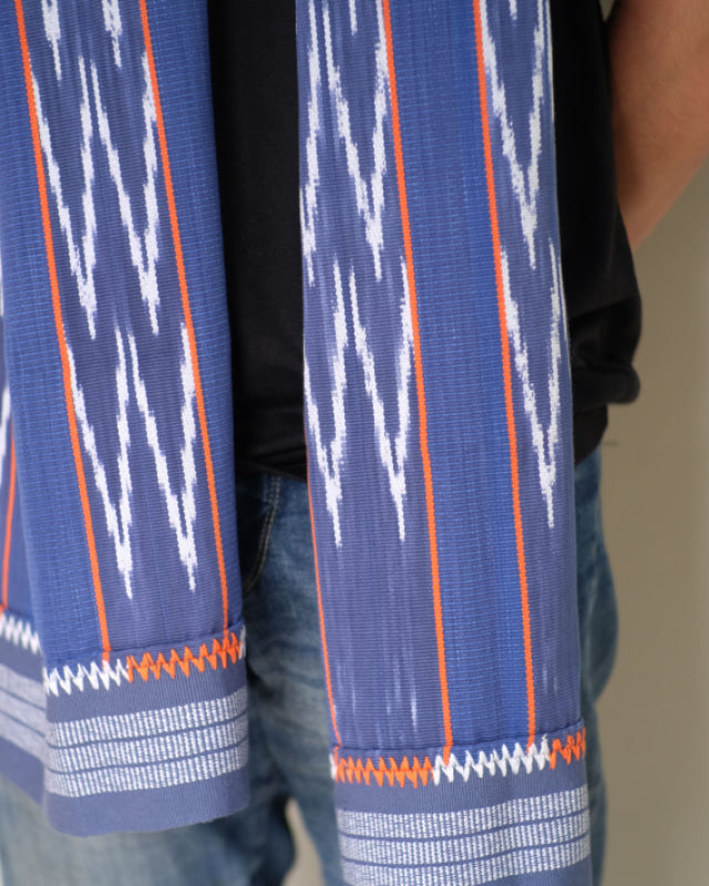 Handloomed Ifugao Binodbodan Scarf - Blue Striped Unisex Scarf