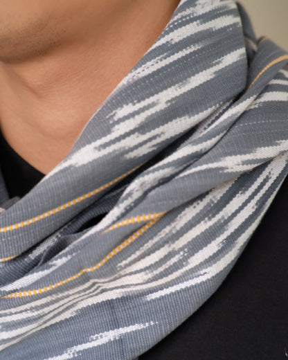 Handloomed Ifugao Binodbodan Scarf - Gray Striped Unisex Scarf