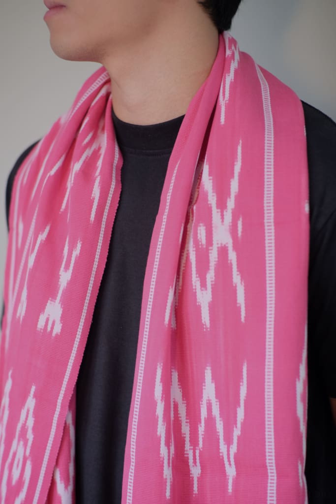 Handloomed Ifugao Binodbodan Scarf - Pink Striped Unisex Scarf