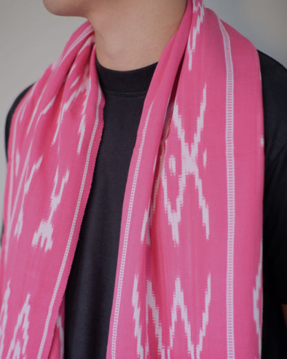 Handloomed Ifugao Binodbodan Scarf - Pink Striped Unisex Scarf