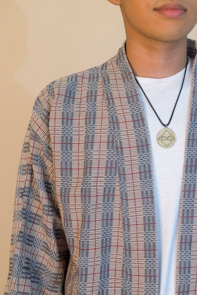 Handwoven Binakol Jacket - Mocha Striped Unisex Jacket