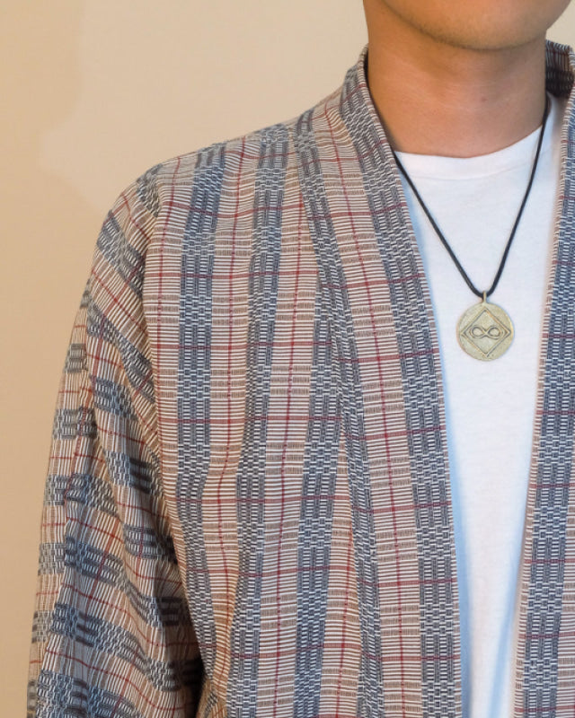 Handwoven Binakol Jacket - Mocha Striped Unisex Jacket