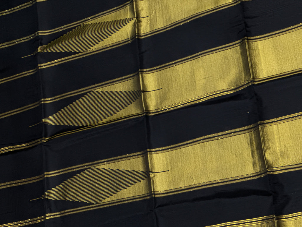 Handwoven Black Gold-Striped Malong Malong