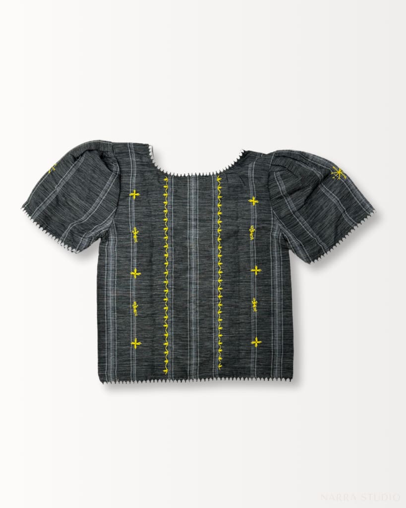 Handwoven Gray Kamisa Blouse (New Inventory - Draft) Women’s Blouse