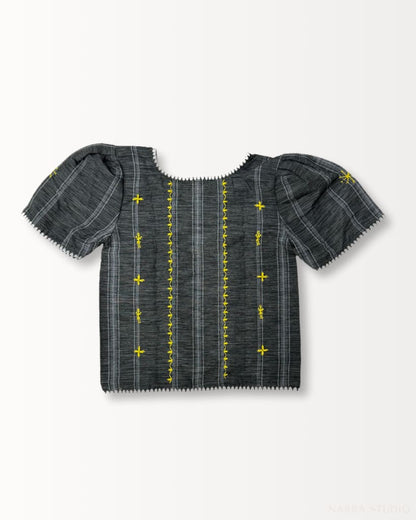 Handwoven Gray Kamisa Blouse (New Inventory - Draft) Women’s Blouse