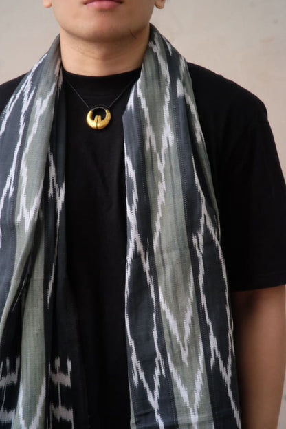 Handwoven Ifugao Binodbodan Scarf - Gray Unisex Scarf