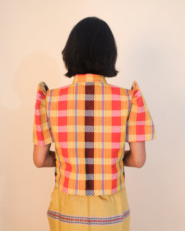 Handwoven Kalinga Bolero - Yellow Striped Women’s Blouse