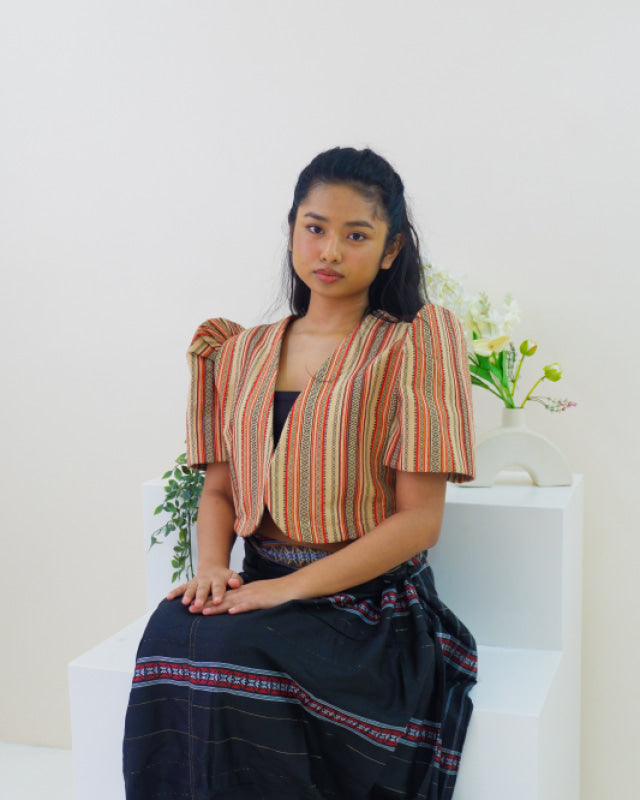 Handwoven Kalinga Cropped Bolero - Pink Striped (Copy) Women’s Blouse