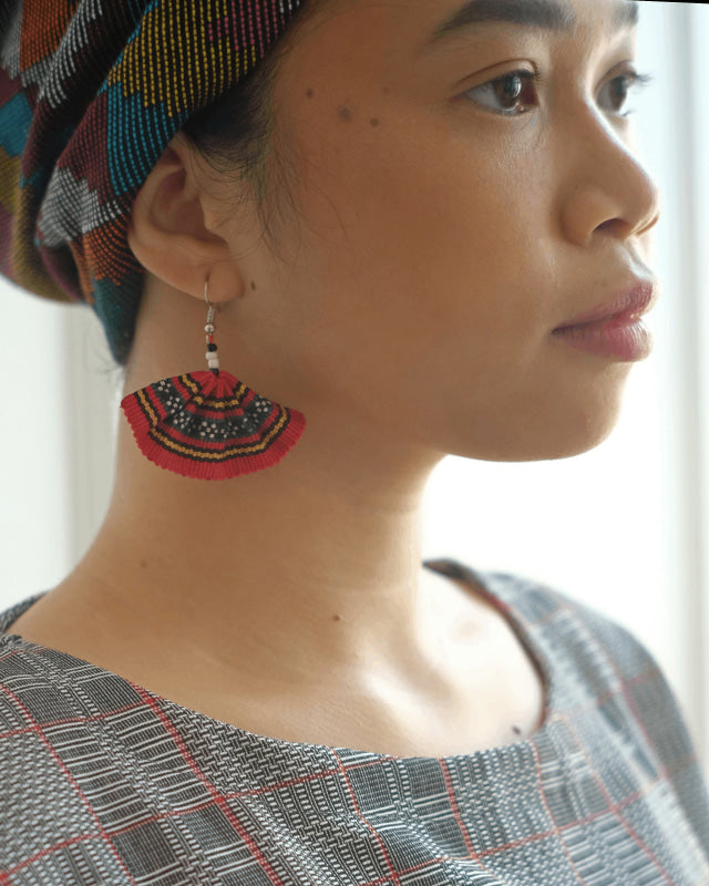 Handwoven Kalinga Fan Earrings Womens Earrings