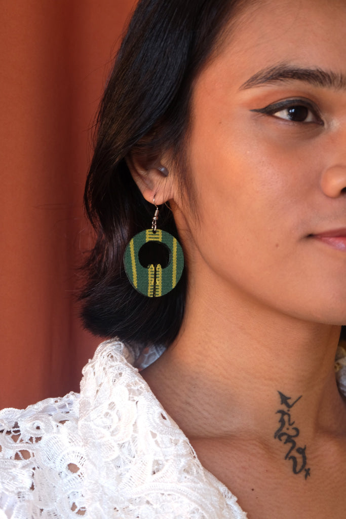 Handwoven Kalinga Lingling-O Earrings - Green Women’s Earrings