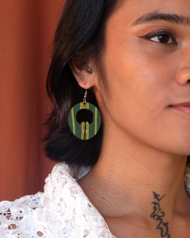 Handwoven Kalinga Lingling-O Earrings - Green Women’s Earrings