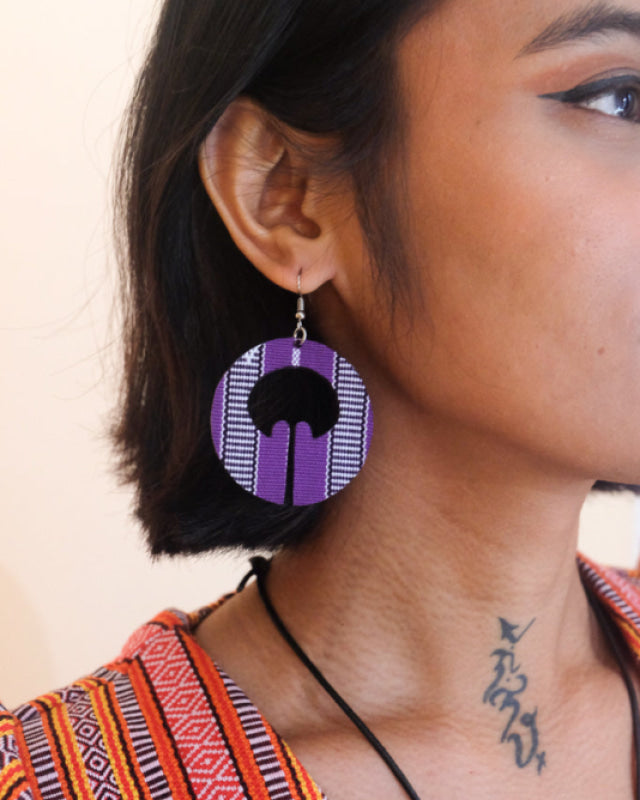 Handwoven Kalinga Lingling-O Earrings - Purple Women’s Earrings