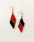 Handwoven Kalinga Trapezium Earrings - Black & Red Womens Earrings Adobo Never Fails Handmade Keychain Small Goods Narra Studio