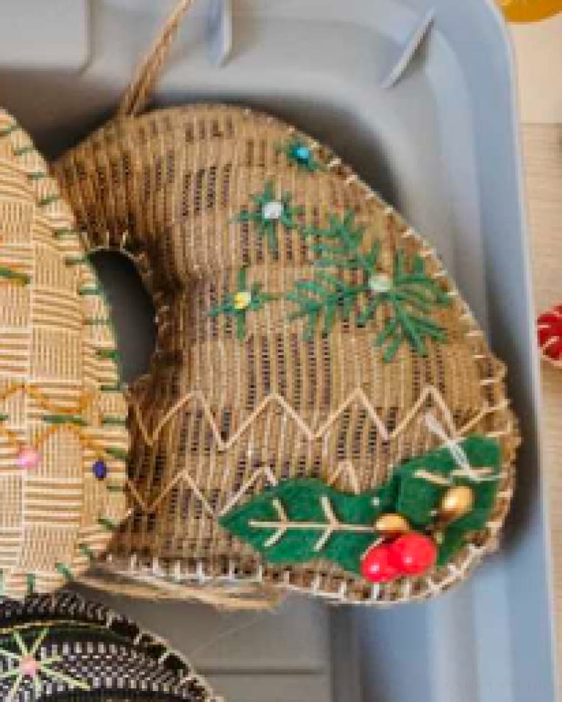 Heirloom Handmade Ornaments Santa Hat / Brown Kusikus Ornament