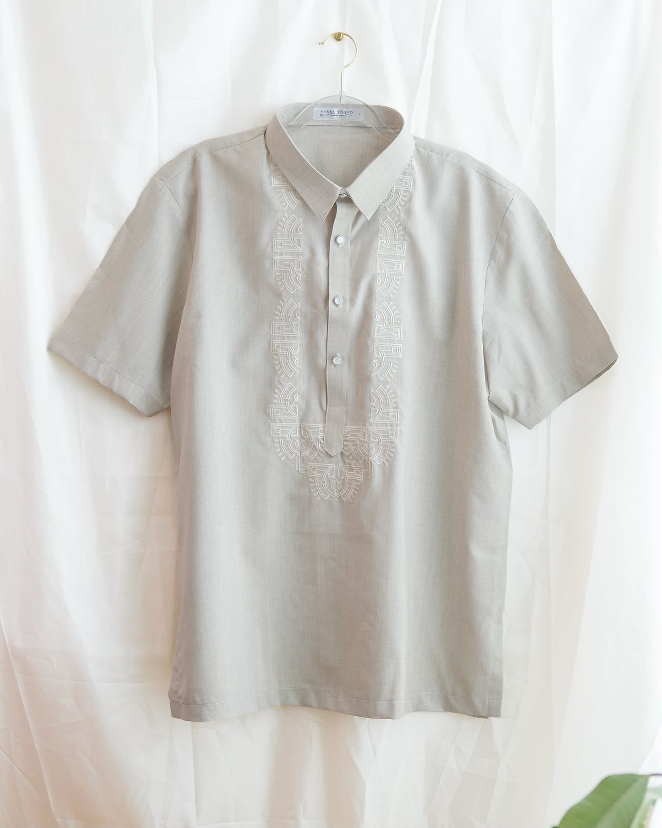 Casual Barong - Dove Gray | Filipino jewelry | Narra Studio