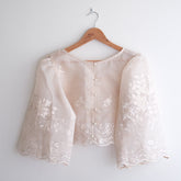 Hand-Embroidered Camisa Cropped Blouse Custom Womens Blouse