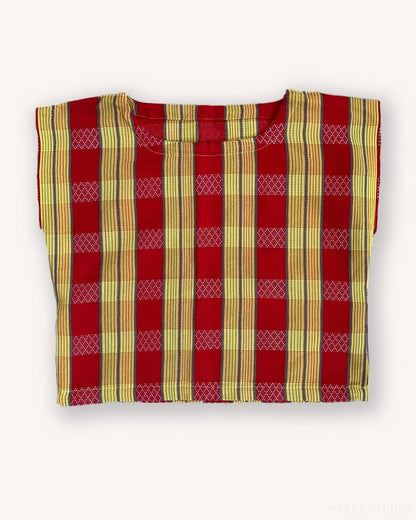 Kalinga Boxy Top Cropped Red And Yellow Womens Blouse