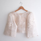 Hand-Embroidered Camisa Cropped Blouse Custom Womens Blouse