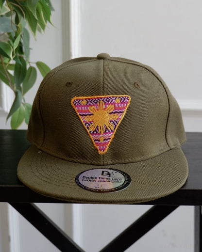Moss Green Philippine Sun Snapback With Handwoven Patch Hats