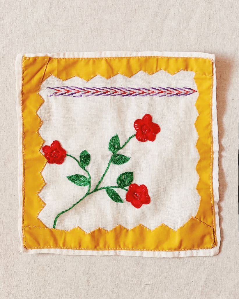 Panubok Embroidery Sampler Red Rose