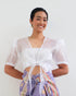 Pearl White Crop Organza Bolero Womens Blouse