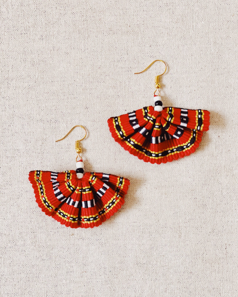 Handwoven Kalinga Fan Earrings Womens Earrings