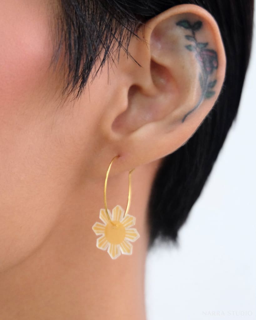 Philippine Sun Translucent Handmade Earrings Womens Earrings