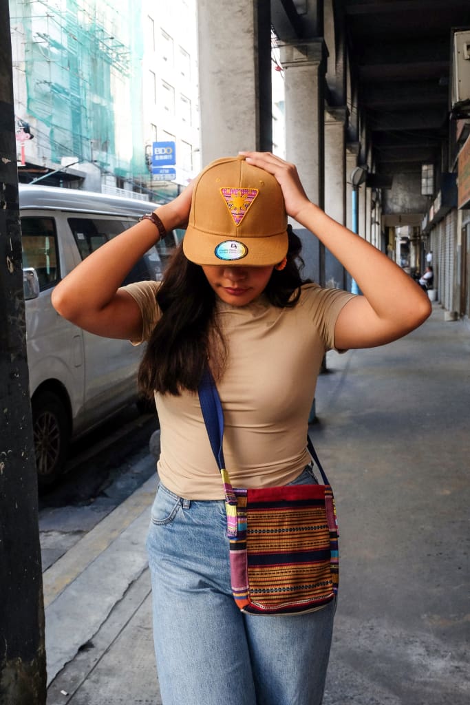 Sandstone Brown Philippine Sun Snapback With Handwoven Patch Hats