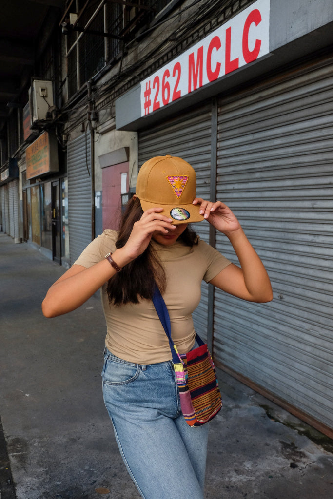 Sandstone Brown Philippine Sun Snapback With Handwoven Patch Hats