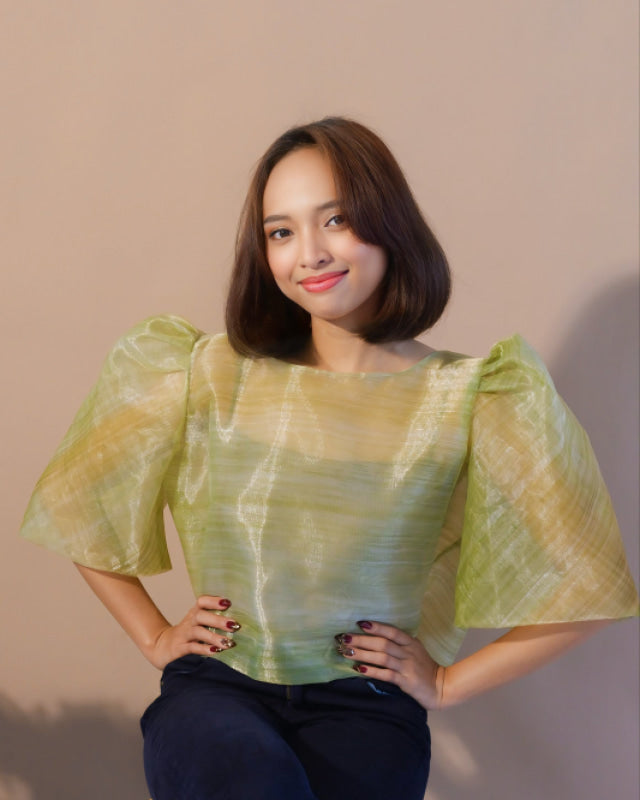 Chic Puff Terno Top - Green Women’s Blouse