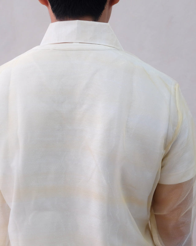 Sheer Organza Barong Tagalog Mens Shirt
