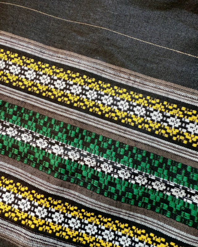 Silky Malong - Black Green and Yellow malong