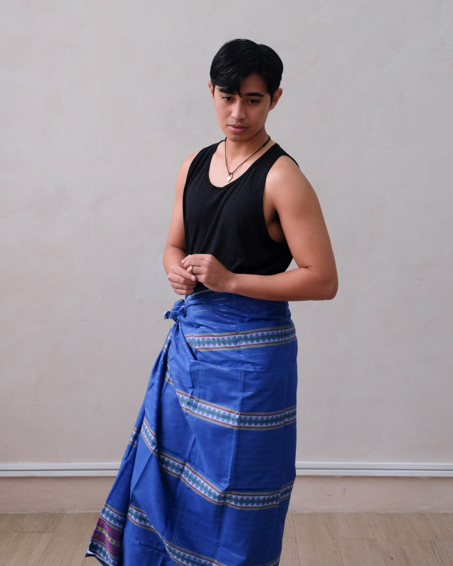 Silky Malong - Cobalt Blue Malong