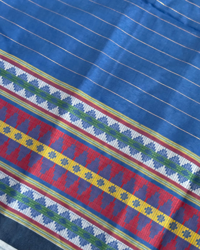 Silky Malong - Cobalt Blue Crimson Malong