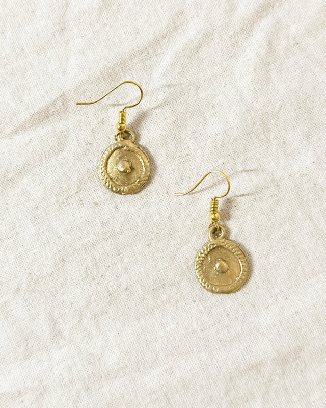 Tboli Hand-Cast Brass - Circle Earrings Standard Womens Earrings