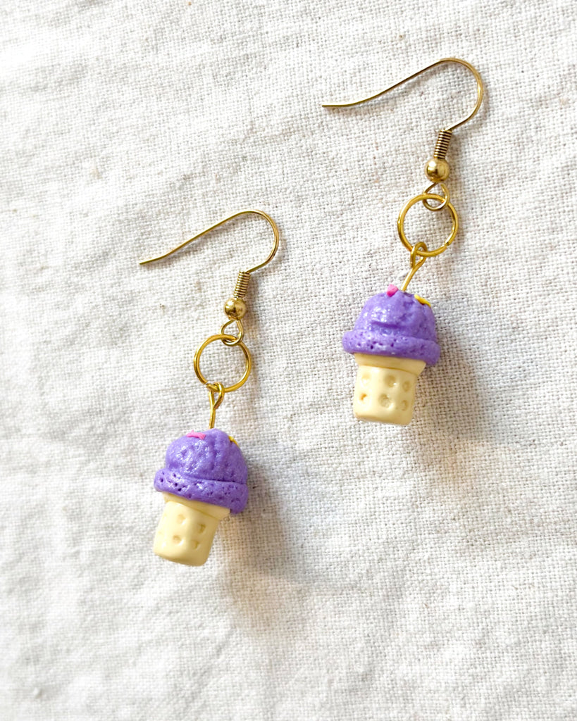 Ube Ice Cream Handmade Earrings Womens Earrings