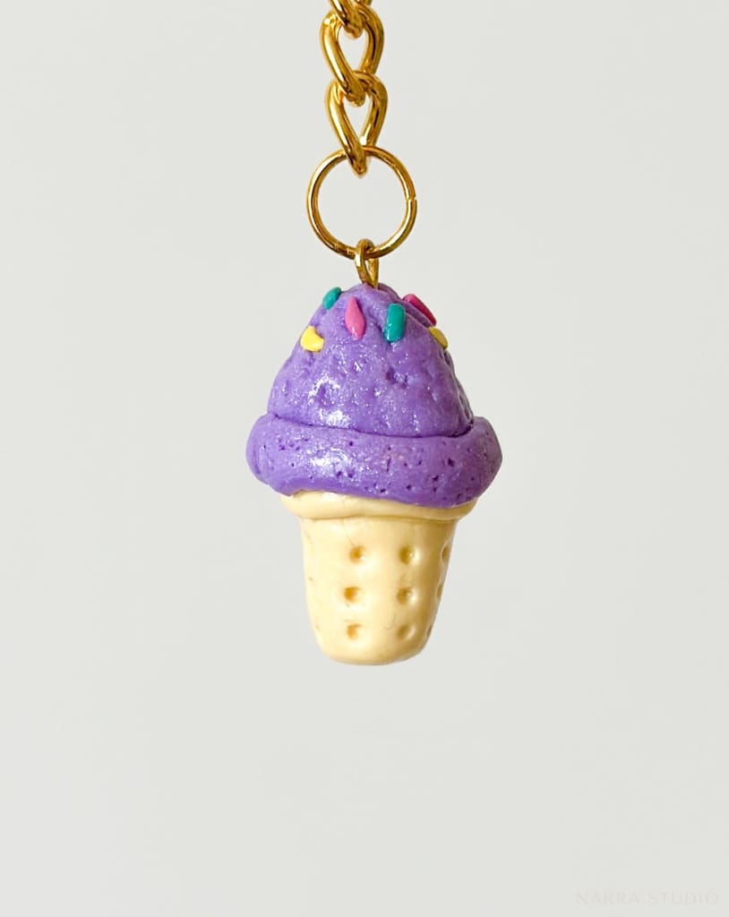 Ube Ice Cream Handmade Keychain Small Goods