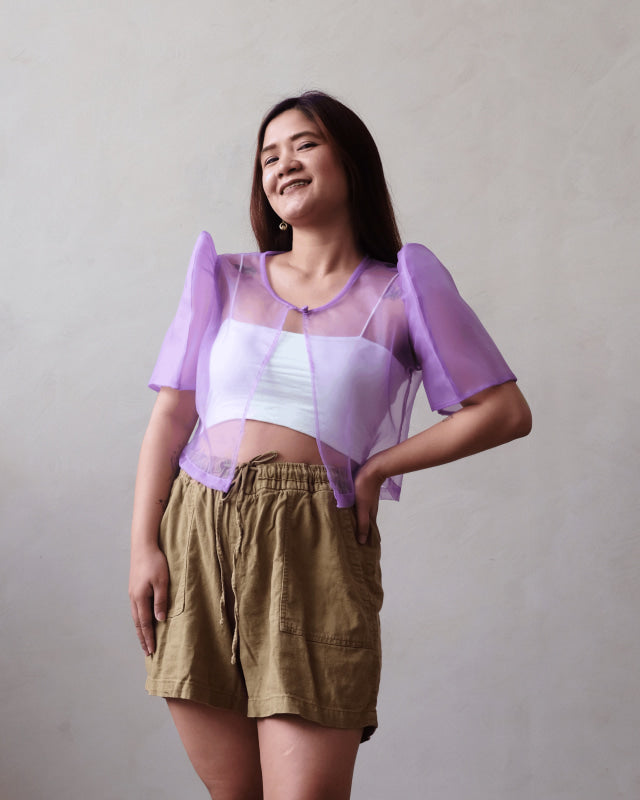 Ube Sheer Bolero Womens Blouse