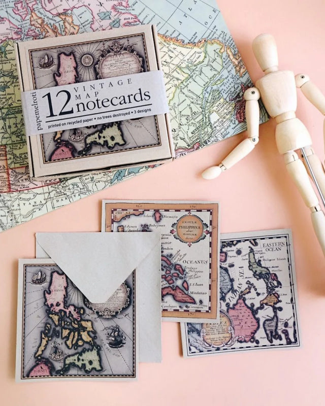 Vintage Philippine Map Notecards Note Cards
