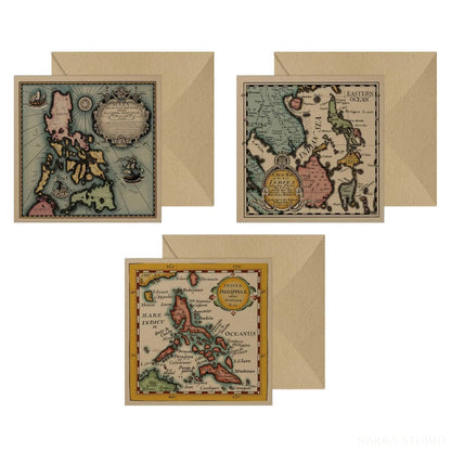 Vintage Philippine Map Notecards Note Cards