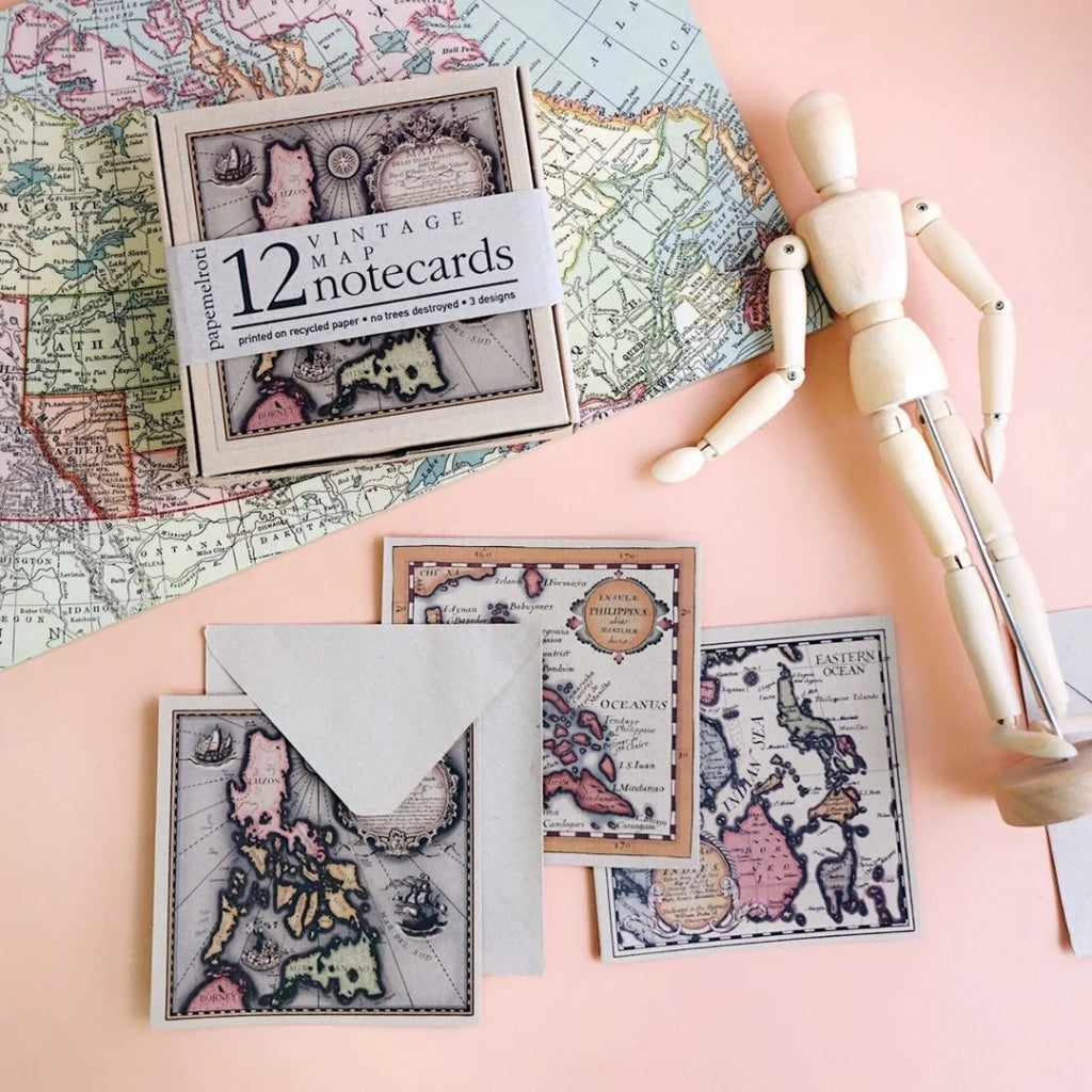 Vintage Philippine Map Notecards Note Cards