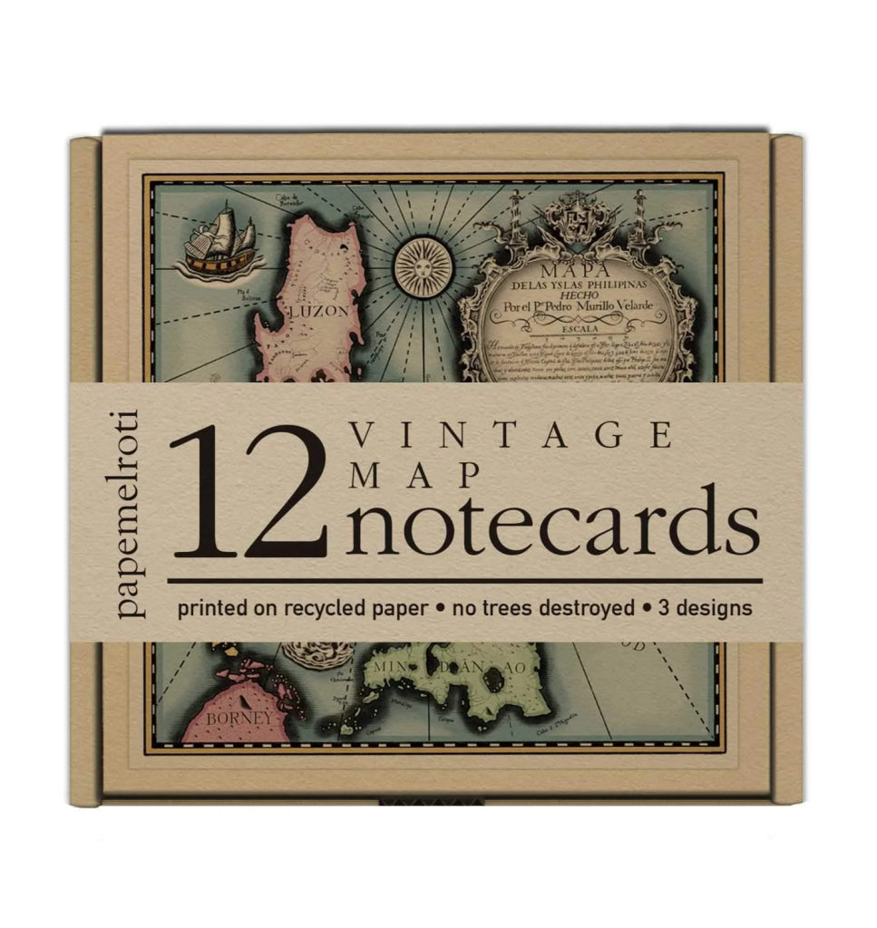 Vintage Philippine Map Notecards Note Cards