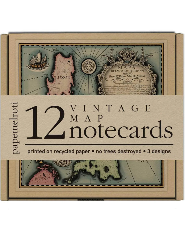 Vintage Philippine Map Notecards Note Cards